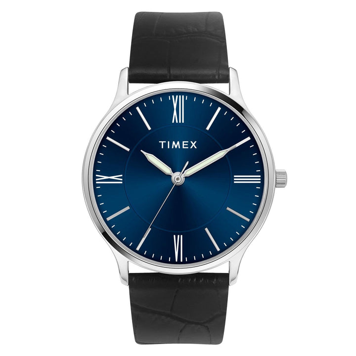 Timex 3 Hands Men Analog Blue Dial Coloured Quartz Watch, Round Dial With 30 Mm Case Width - TWTG105SMU01