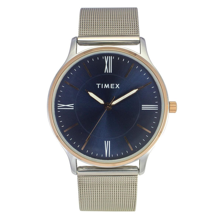 Timex 3 Hands Men Analog Blue Dial Coloured Quartz Watch, Round Dial With 30 Mm Case Width - TWTG105SMU03