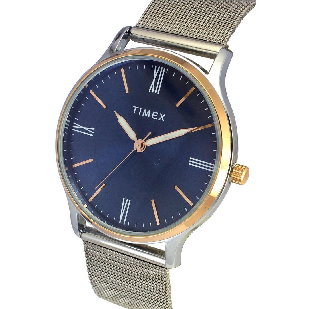 Timex 3 Hands Men Analog Blue Dial Coloured Quartz Watch, Round Dial With 30 Mm Case Width - TWTG105SMU03