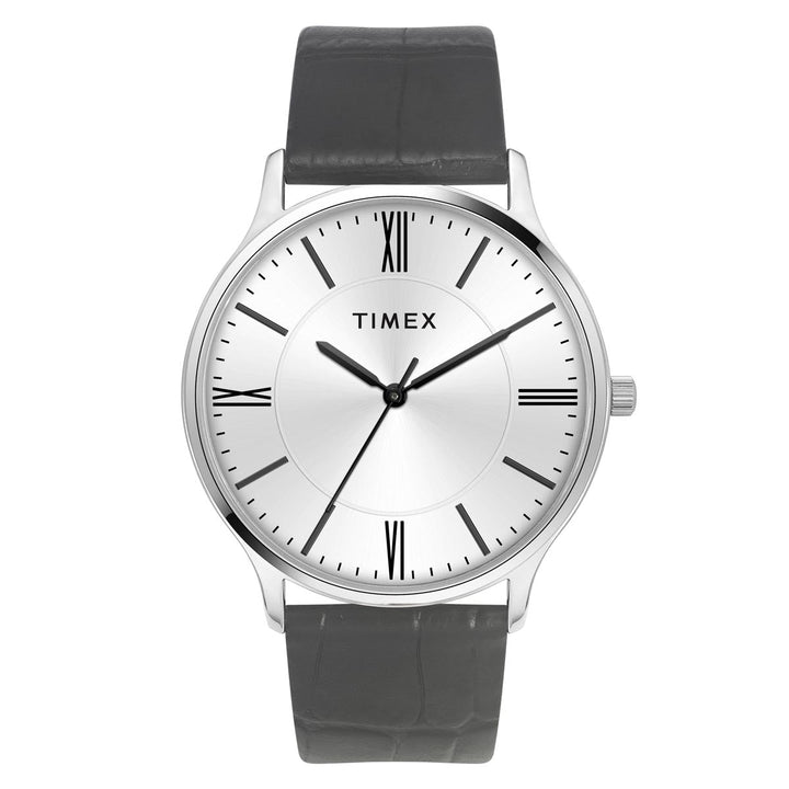 Timex 3 Hands Men Analog Silver Dial Coloured Quartz Watch, Round Dial With 30 Mm Case Width - TWTG105SMU05