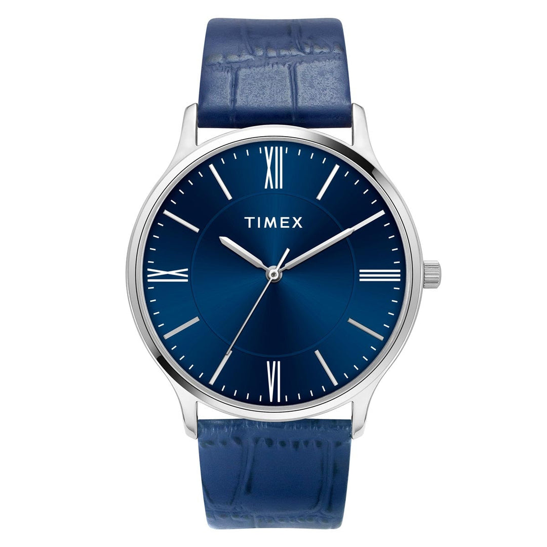 Timex 3 Hands Men Analog Blue Dial Coloured Quartz Watch, Round Dial With 30 Mm Case Width - TWTG105SMU08