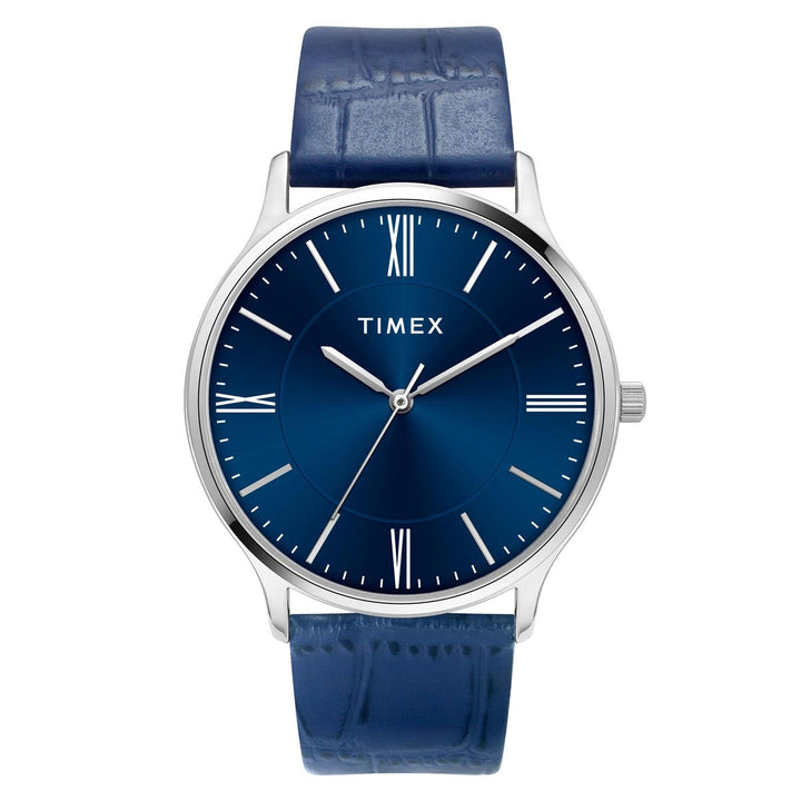 Timex 3 Hands Men Analog Blue Dial Coloured Quartz Watch, Round Dial With 30 Mm Case Width - TWTG105SMU08