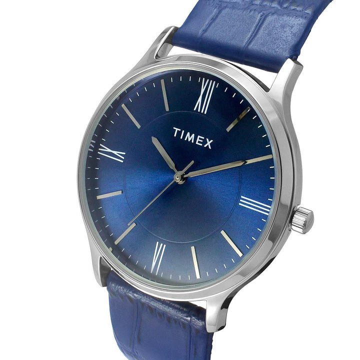 Timex 3 Hands Men Analog Blue Dial Coloured Quartz Watch, Round Dial With 30 Mm Case Width - TWTG105SMU08