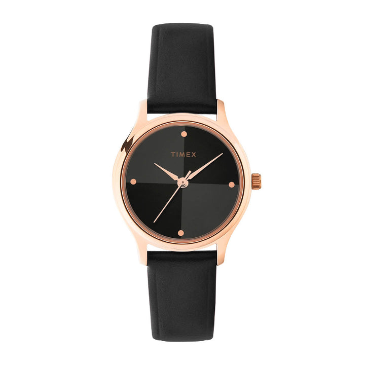 Timex Fashion Women's Black Dial Round Case 3 Hands Function Watch -TWTL87SMU03