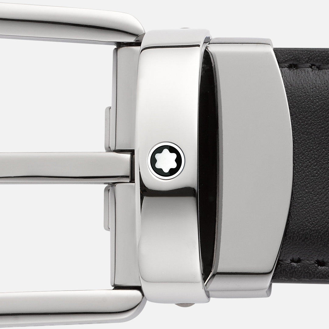 Montblanc Horseshoe Buckle Black/Brown 30 mm Reversible Leather Belt MB128803