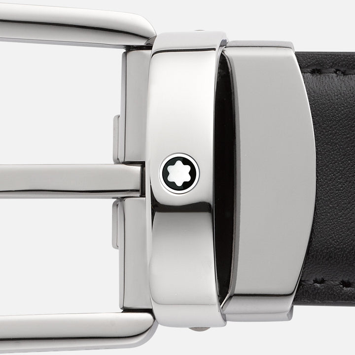 Montblanc Horseshoe Buckle Black/Brown 30 mm Reversible Leather Belt MB128803