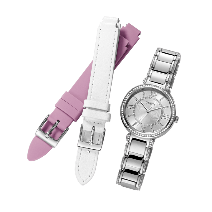 GUESS Ladies Silver Tone Analog Watch