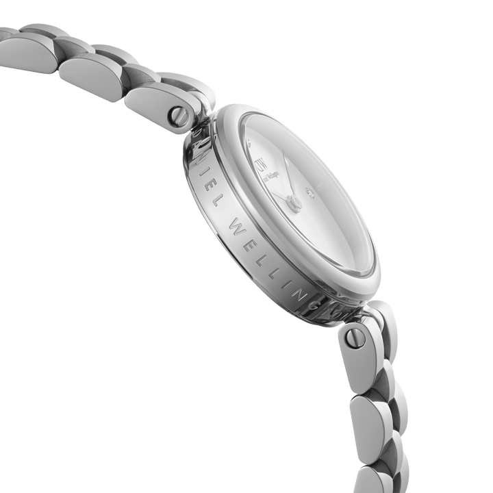 Elegant Silver Watch with Crystal Accents for Women