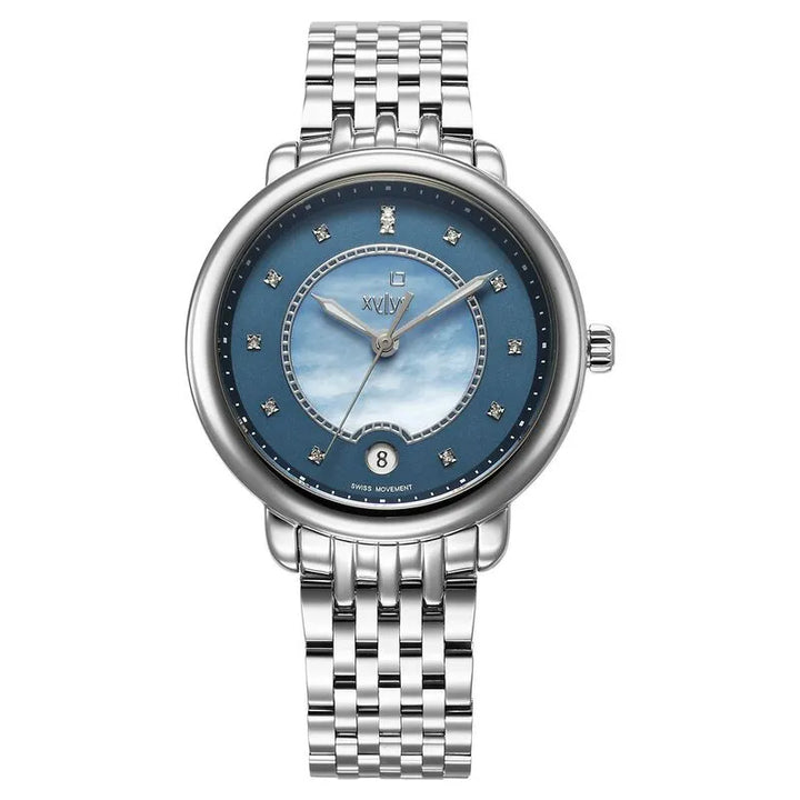 Xylys Quartz Analog Blue Dial Silver Stainless Steel Strap Women&
