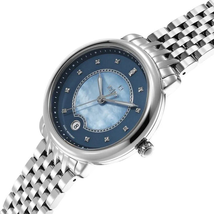 Xylys Quartz Analog Blue Dial Silver Stainless Steel Strap Women&