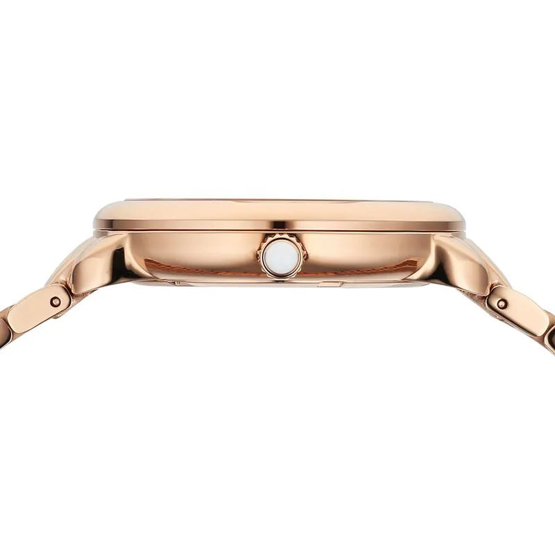 Xylys Quartz Analog Pink Dial Rose Gold Stainless Steel Strap Women&