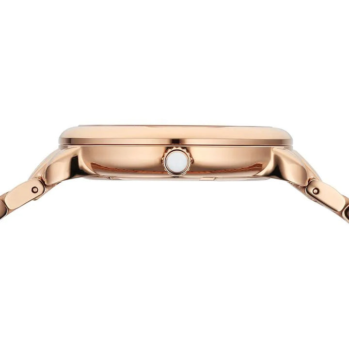 Xylys Quartz Analog Pink Dial Rose Gold Stainless Steel Strap Women&