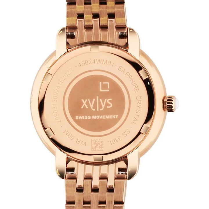 Xylys Quartz Analog Pink Dial Rose Gold Stainless Steel Strap Women&