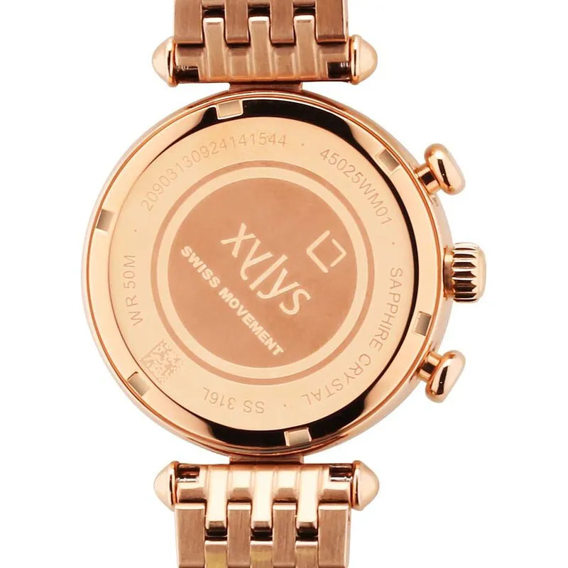 Xylys Quartz Chronograph Rose Gold Dial Women&