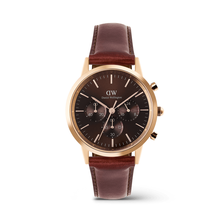 Stylish Iconic Chronograph Watch - St Mawes Amber Rose Gold