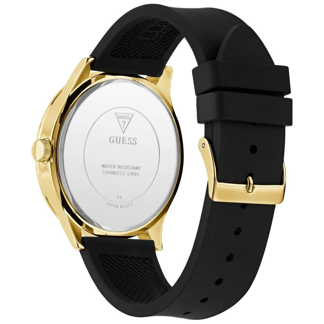 GUESS REPUTATION Mens Black GoldTone Analog Watch GW0887G2