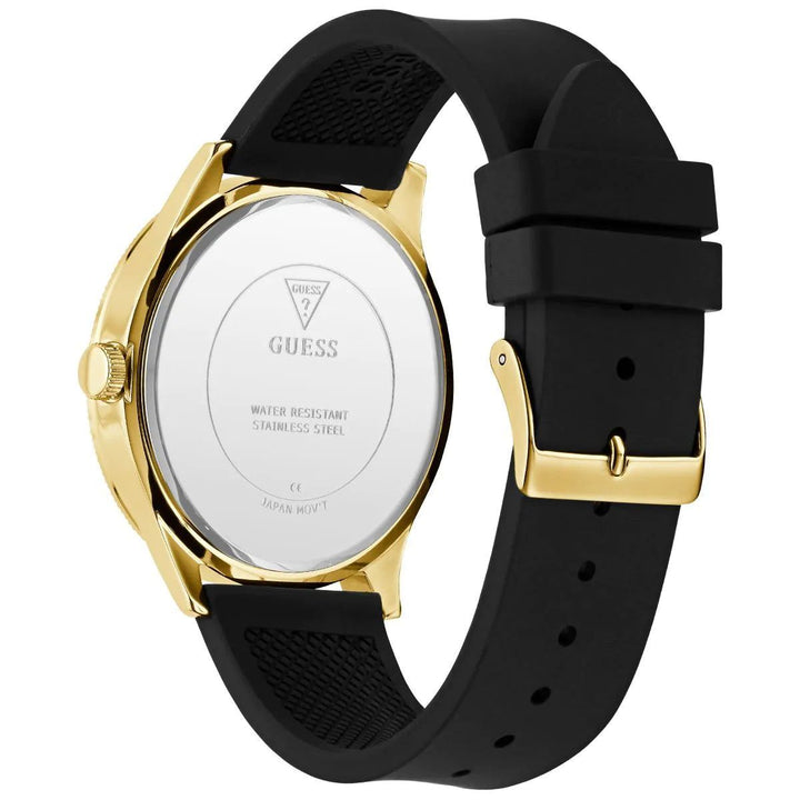 GUESS REPUTATION Mens Black GoldTone Analog Watch GW0887G2