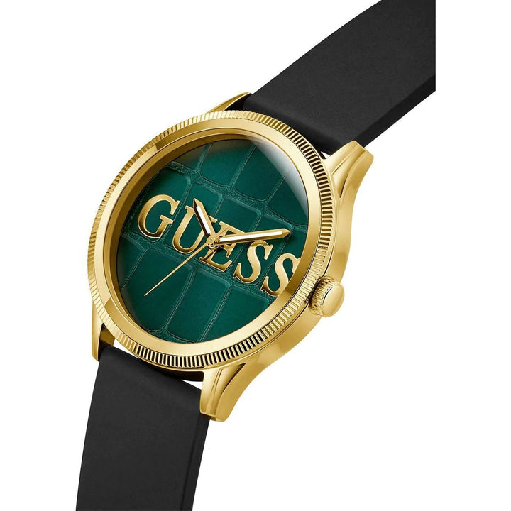 GUESS REPUTATION Mens Black GoldTone Analog Watch GW0887G2