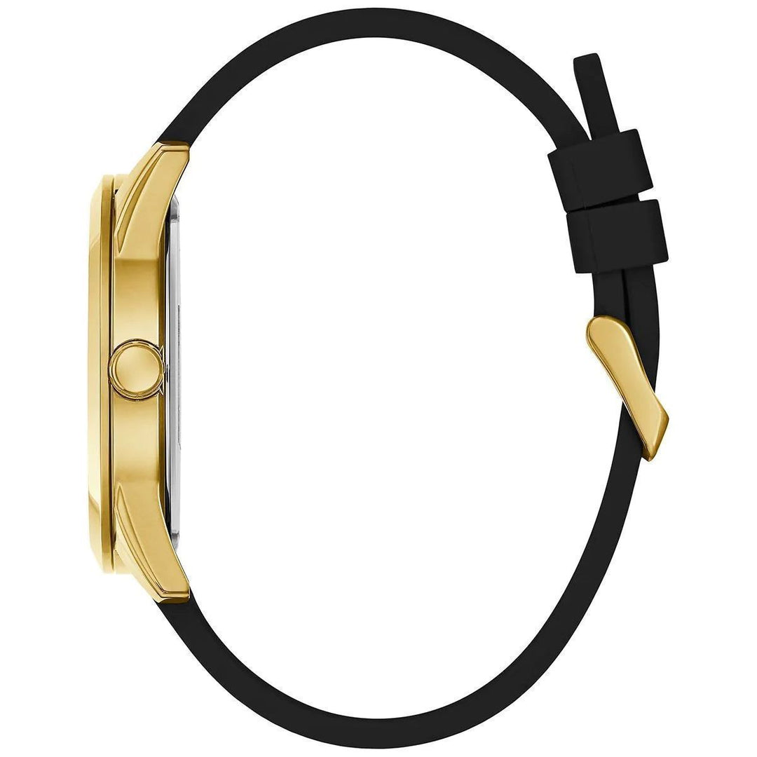 GUESS Mens Black Gold Tone Analog Watch GW0894G2