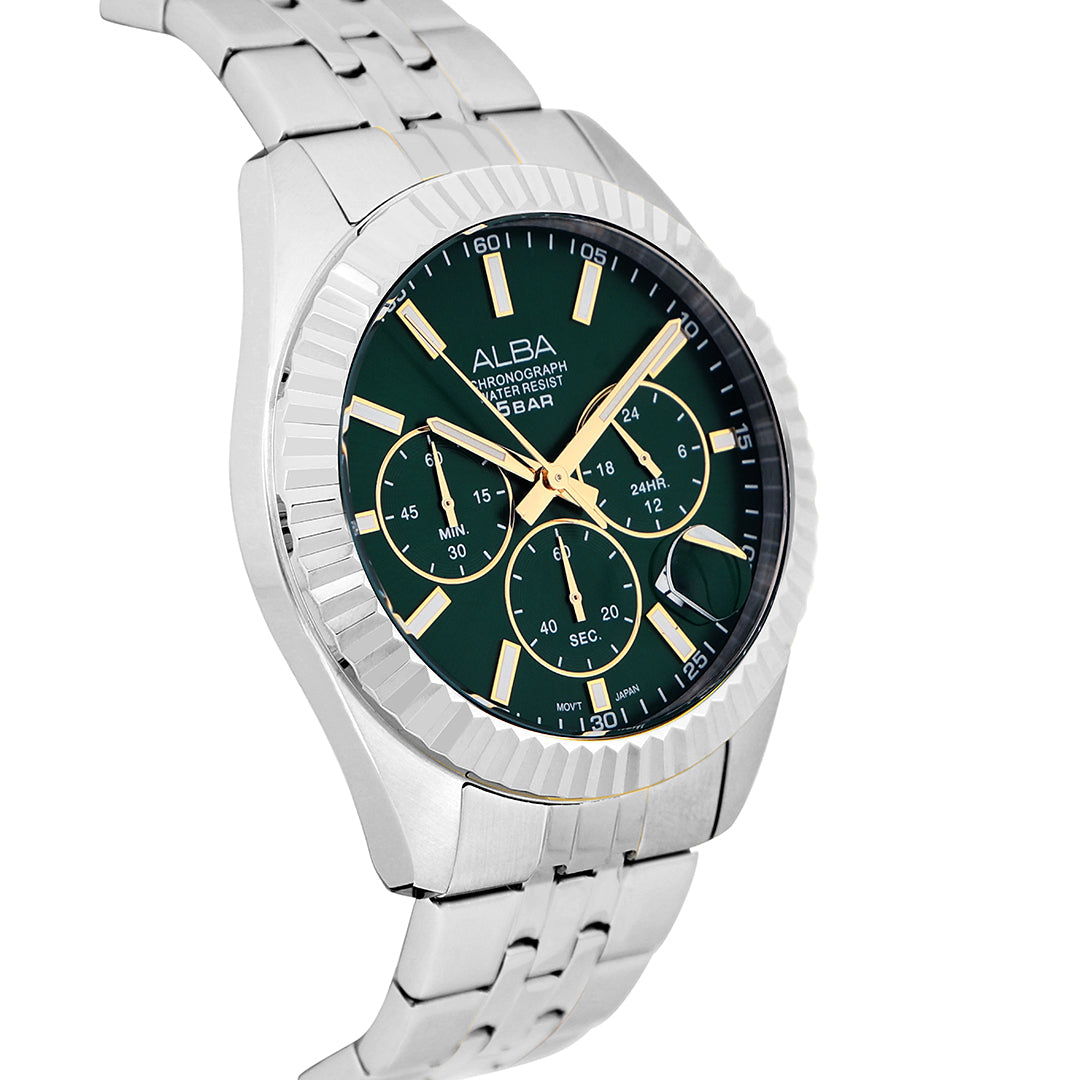 Alba AT3H15X1 Forest Green Dial Chronograph