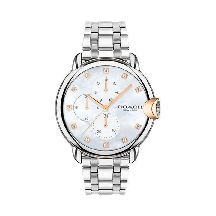 Coach Women's 38 mm Arden Mother of Pearl Dial Stainless Steel Analog Watch - CO14503680W