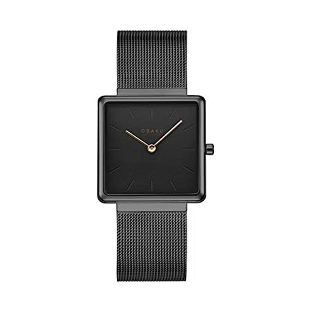 Obaku KVADRAT Analog Black Dial Women's Watch-V236LXBBMB2