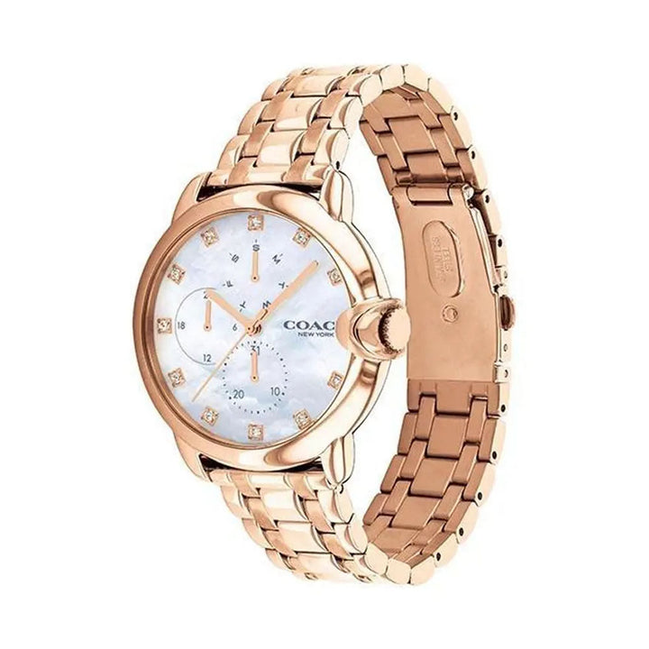 Coach Women's 38 mm Arden Mother of Pearl Dial Stainless Steel Analog Watch - CO14503682W