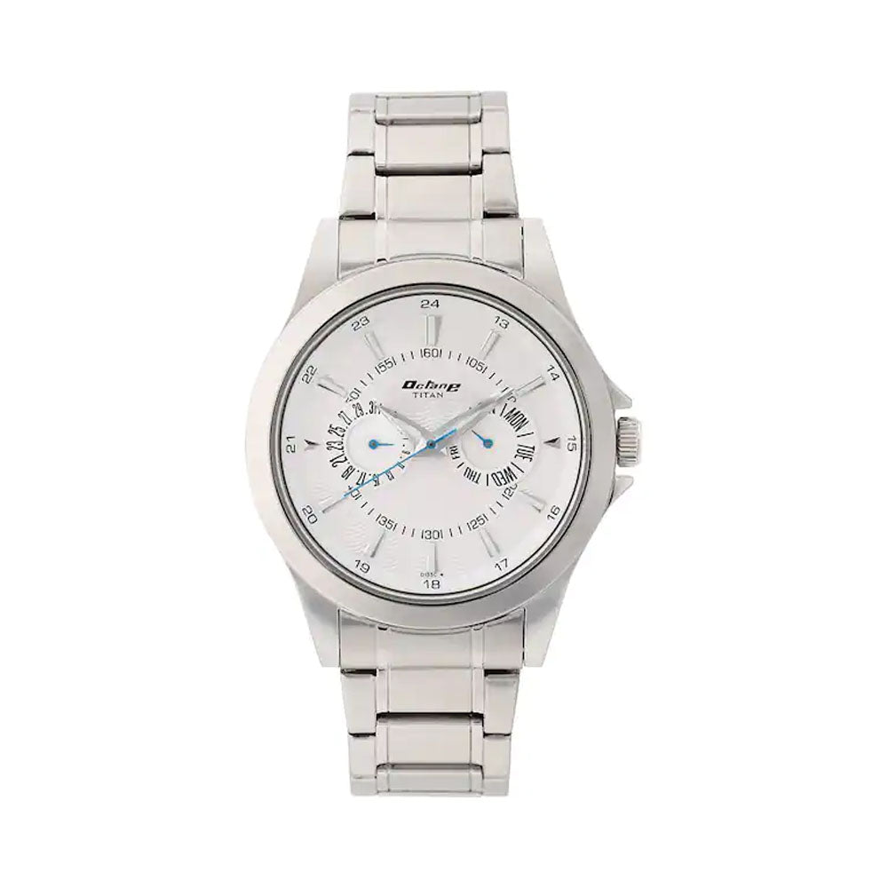 Titan Quartz Multifunction Silver Dial Stainless Steel Strap watch for Men