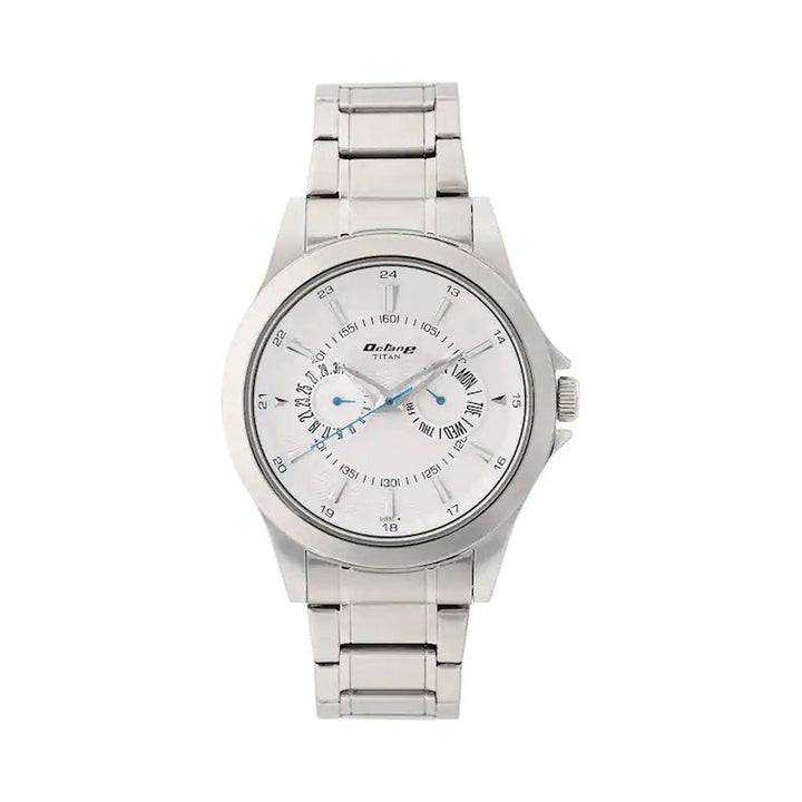 Titan Quartz Multifunction Silver Dial Stainless Steel Strap watch for Men