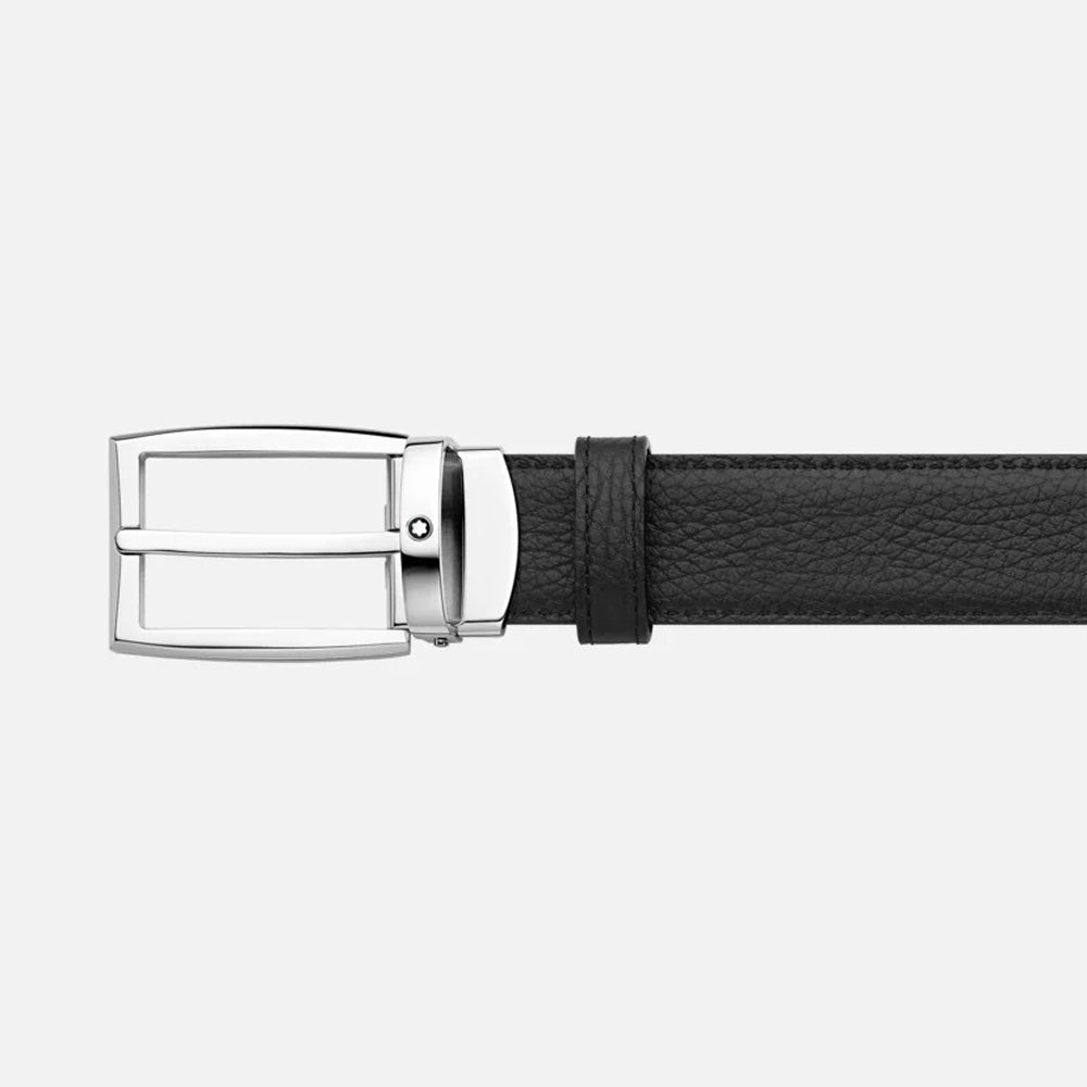 Mont Blanc 123899 Black/Blue 30 Mm Reversible Leather Belt