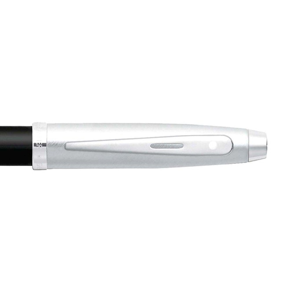 SHEAFFER 9313 Gift 100 Ballpoint Pen - Black Barrel Brushed Chrome Cap with Nickel Plated Trim