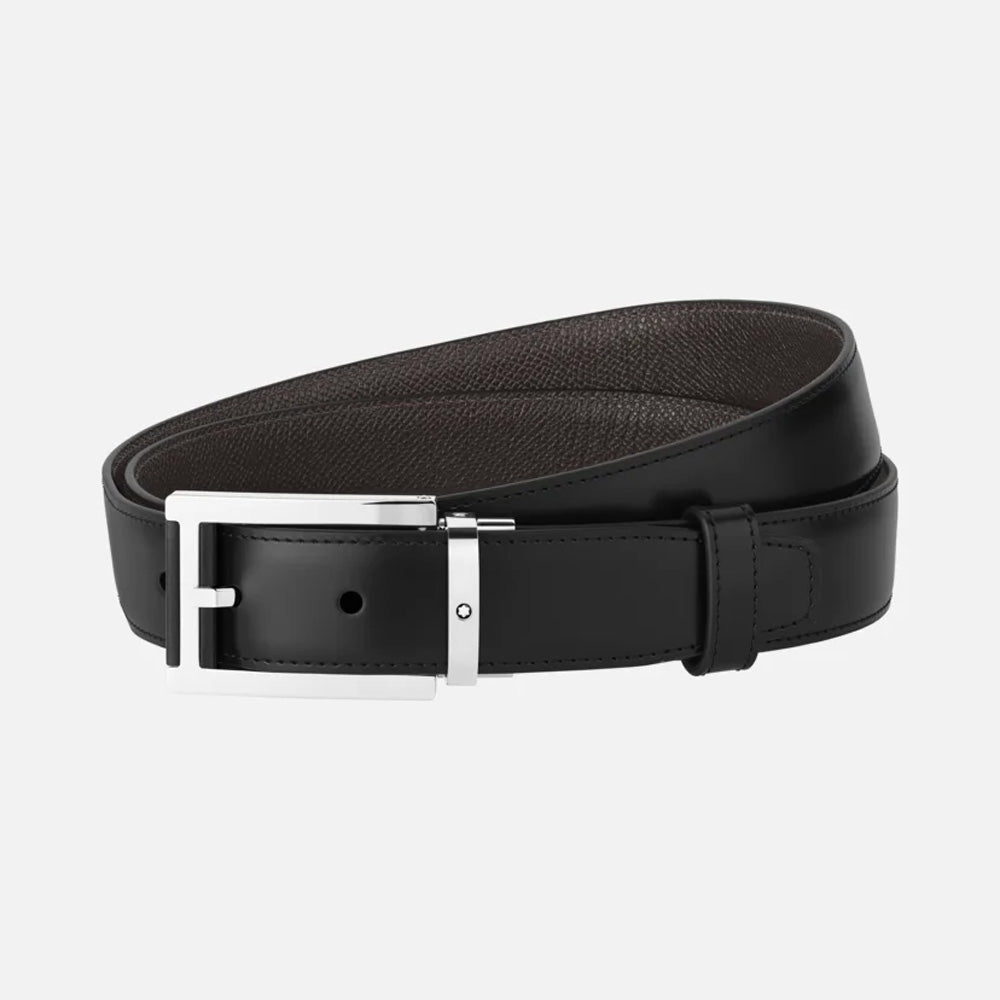 Mont Blanc 126008 Black/brown 30 mm reversible leather belt