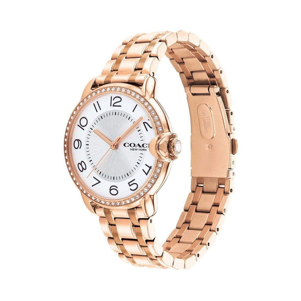 Coach Women's Silver White Dial Ionic Plated Thin Gold 1 Steel & Crystal  Watch - 14503862: Buy Online at Best Price in UAE - Amazon.ae