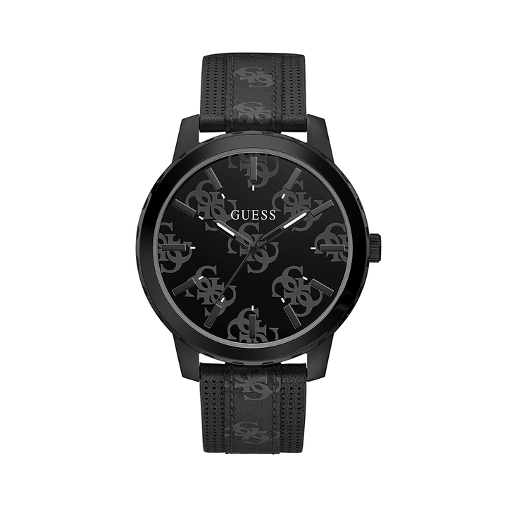 Guess Mens OUTLAW Black Dial Genuine Leather Analogue Watch - GW0201G2