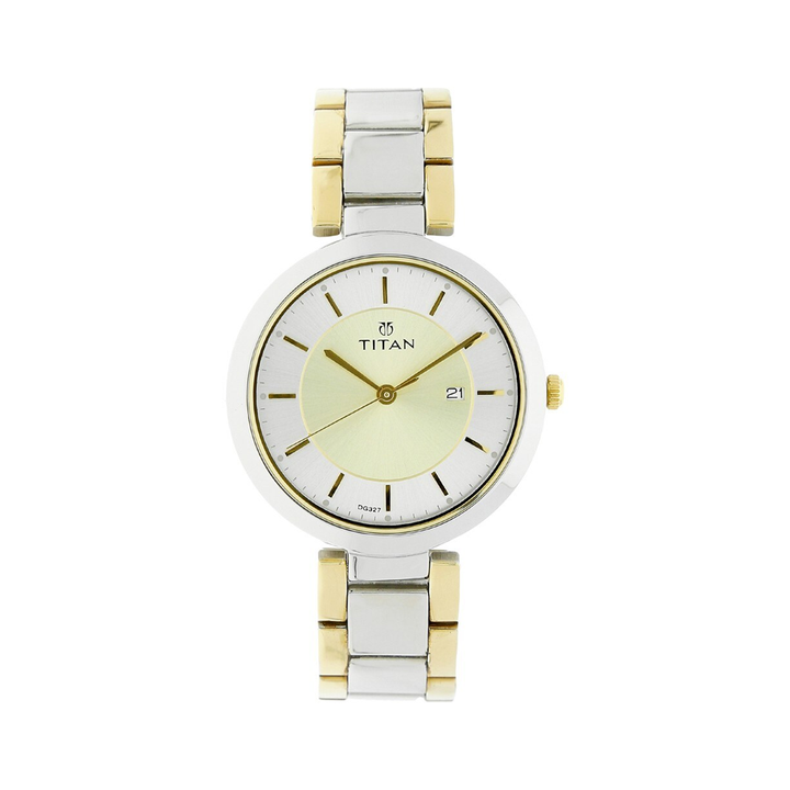 TITAN Workwear Gold Dial Women's Watch NL2480BM02