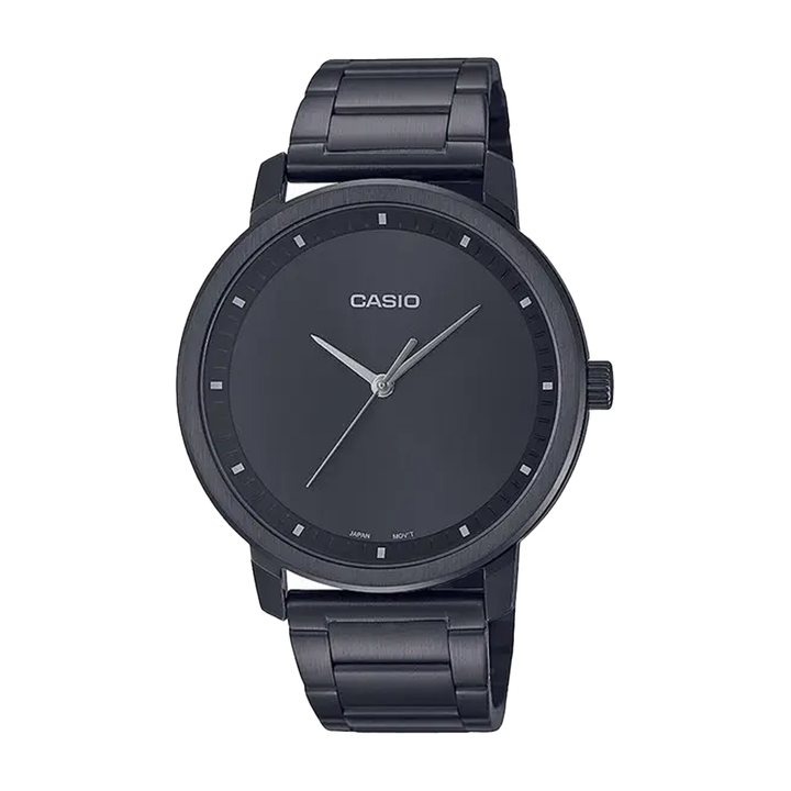 Casio Mens Black Dial Stainless Steel Analogue Watch - A1932