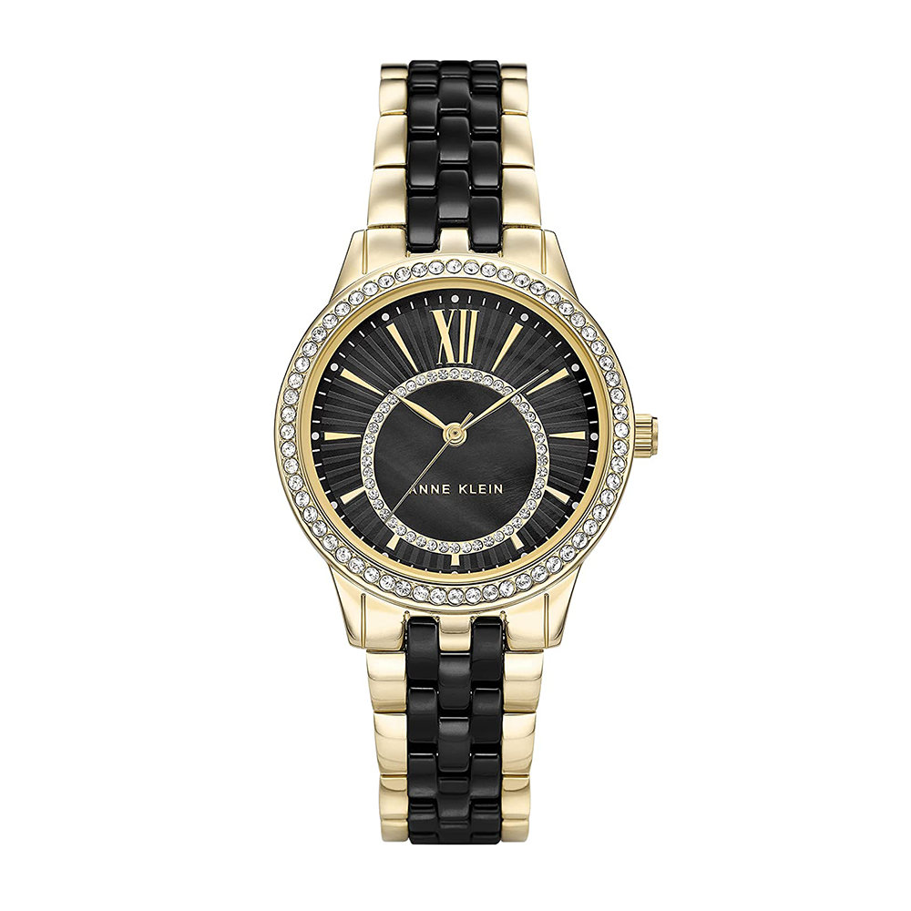 Anne Klein Ceramic Analog Black Dial Women's Watch - AK3672BKGB