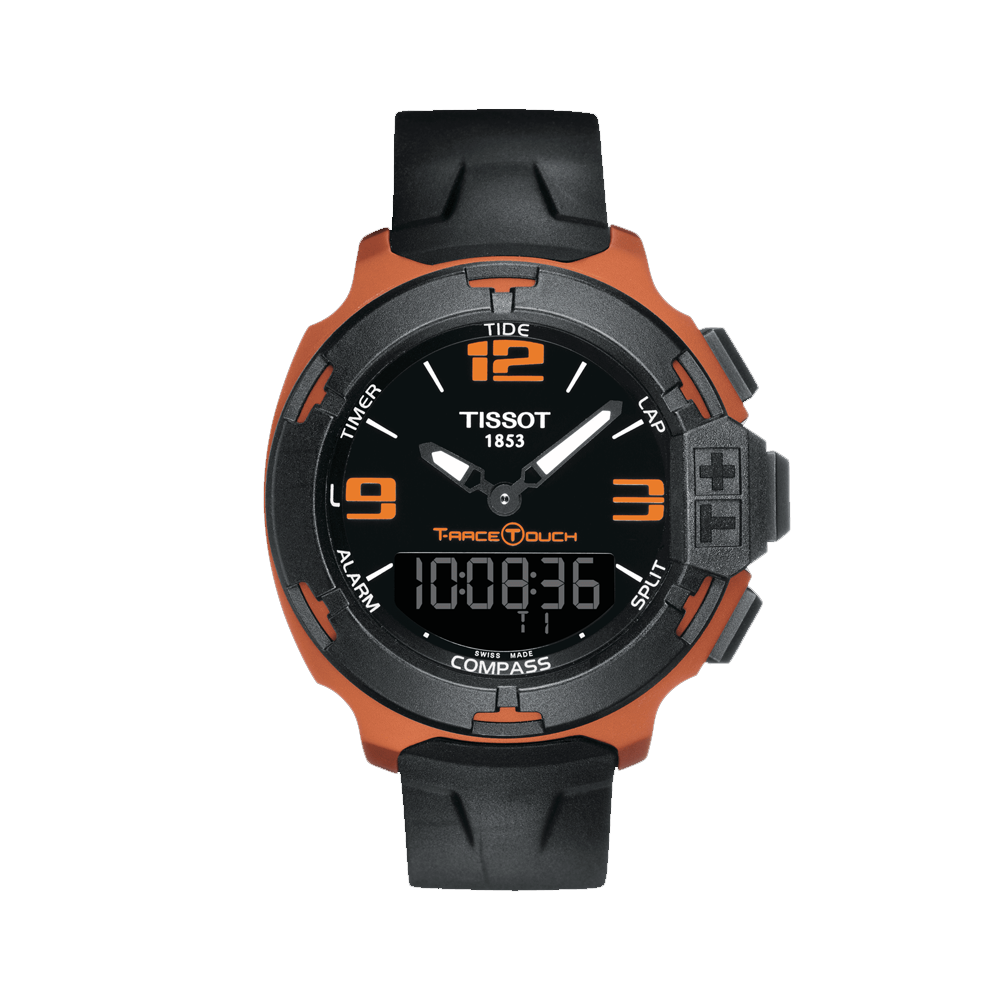 Tissot T0814209705703 T-Race Touch Black Dial Orange Rubber Men's Watch