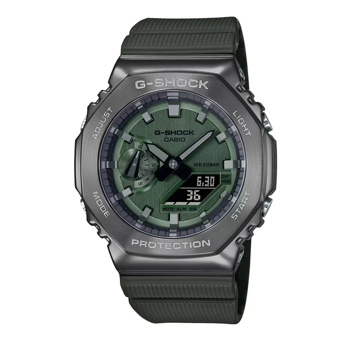 Casio Mens 40-49 mm G-Shock Green  Dial Resin Analogue-Digital Watch - G1160