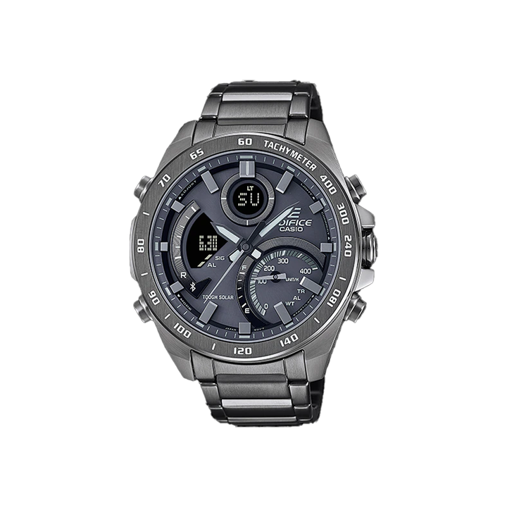 Casio EDIFICE  Mens Grey Dial Stainless Steel Analogue-Digital Watch - ED527