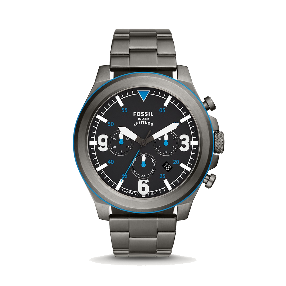 Fossil FS5753 Latitude Chronograph Stainless Steel Watch For Men – The ...