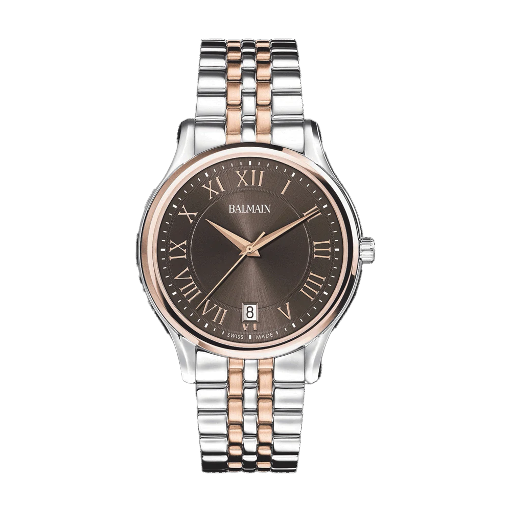 Balmain Beleganza II B13483352 Date Brown Dial Men's Watch