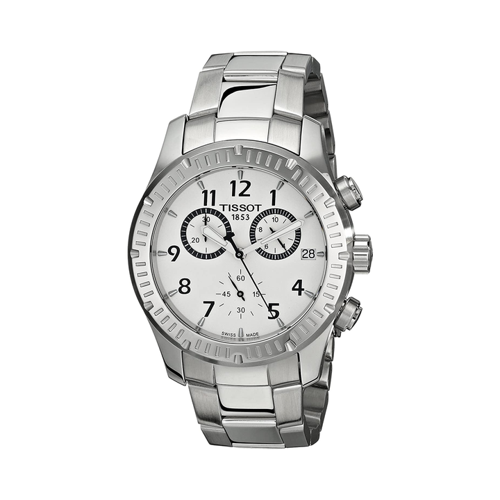 TISSOT T0394171103700 V8 CHRONOGRAPH SS SILVER DIAL MEN'S WATCH