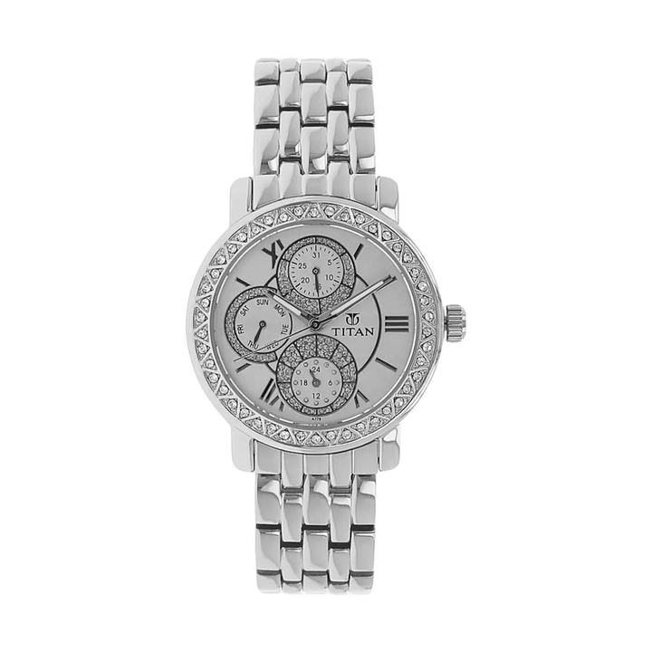 Titan Analog Silver Dial Women's Watch NF9743SM01E