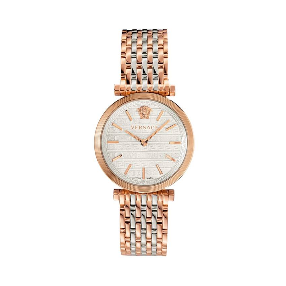 VERSACE VELS00719 V-Twist Silver Dial Two-Tone Ladies Watch