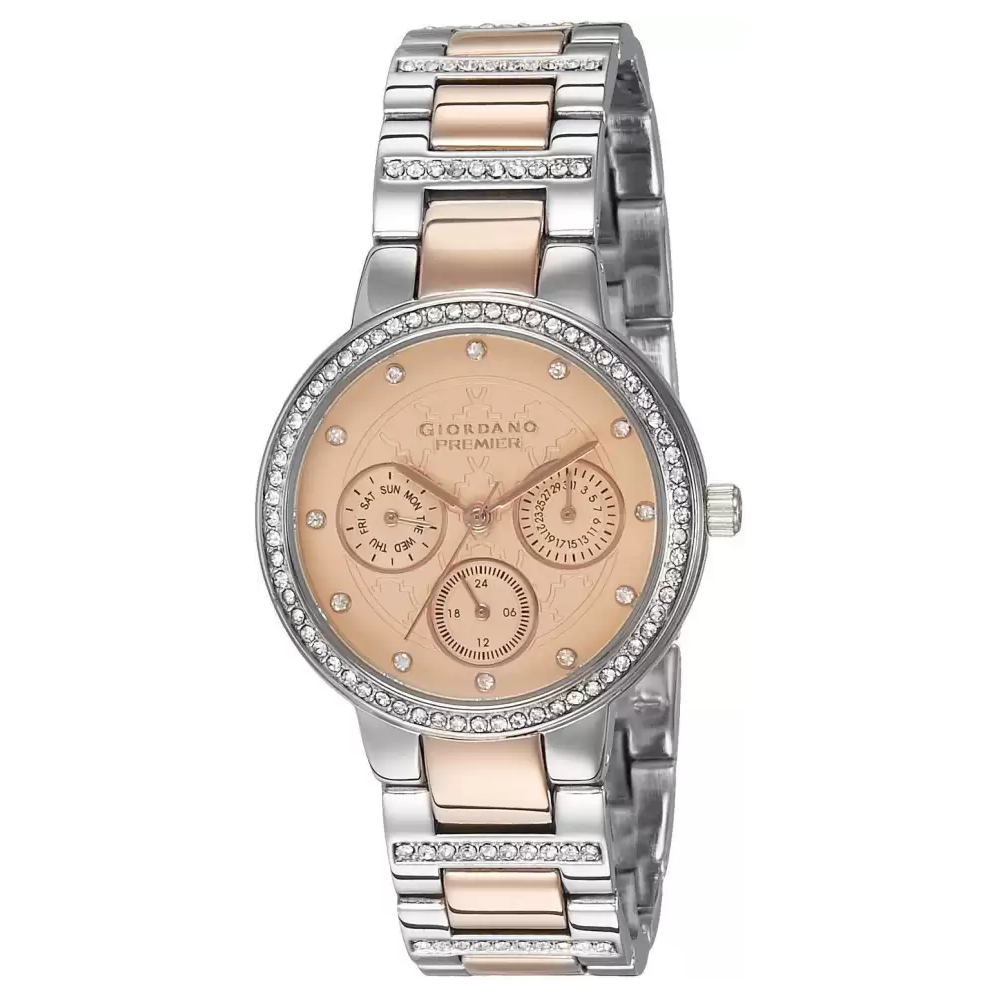 Giordano Womens Rose Gold Dial Multifunction Watch P2053-66