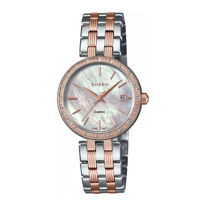 Casio Sheen Analog Rose Gold Dial Women's Watch-SH227