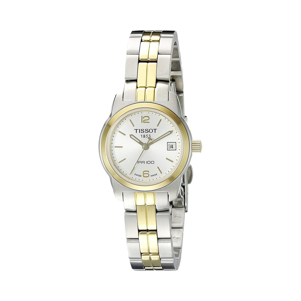 Tissot T0492102203700 PR-100 Two-Tone Analog Silver Dial Women's Watch
