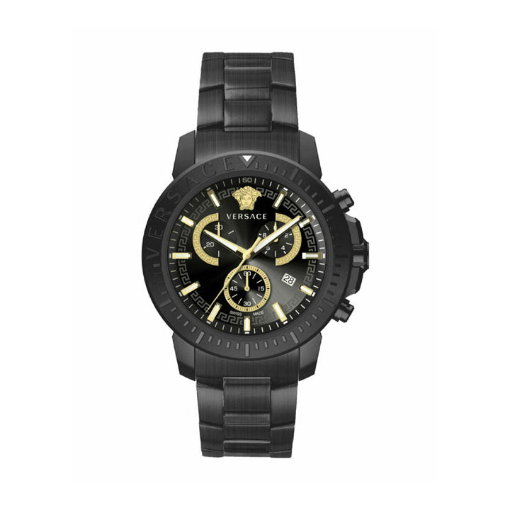 Versace Mens Black 45 mm New Chrono Watch VE2E00621
