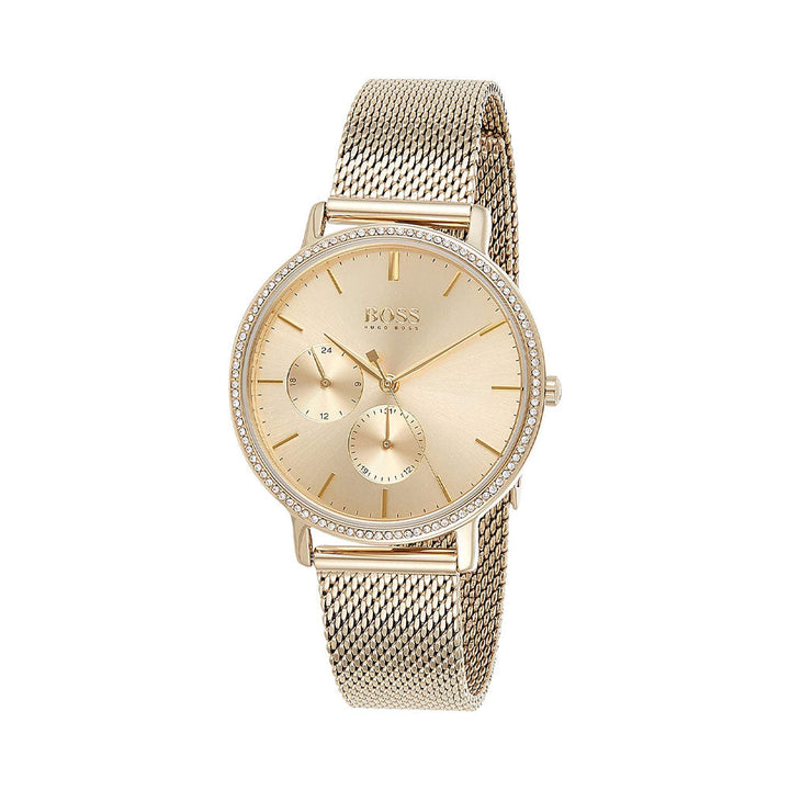 Hugo Boss Watches 1502520 Yellow Dial Analog Watch For Women